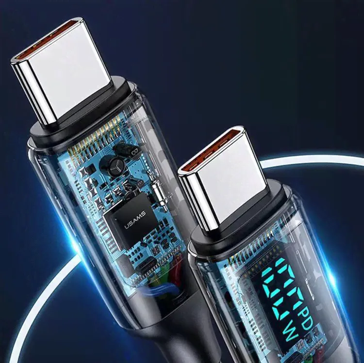 Кабель Usams US-SJ558 Type-C 100W 2м Чёрный-3