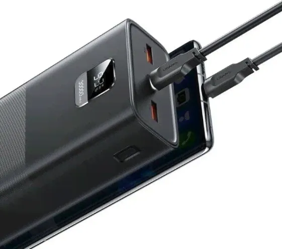 Powerbank Usams USAMS Powerbank PB68 30000mAh 65W QC3.0+PD Fast Charge + kabel USB-C/USB-C 100W czarny-0