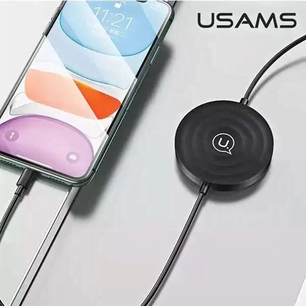 USAMS Индуктивное зарядное устройство US CC096 10 Вт с кабелем молнии черный / blac-2