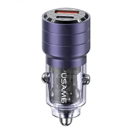 Автомобильное зарядное устройство Usams US-CC176 C36 95W Aluminum Alloy фиолетовый в Москве
