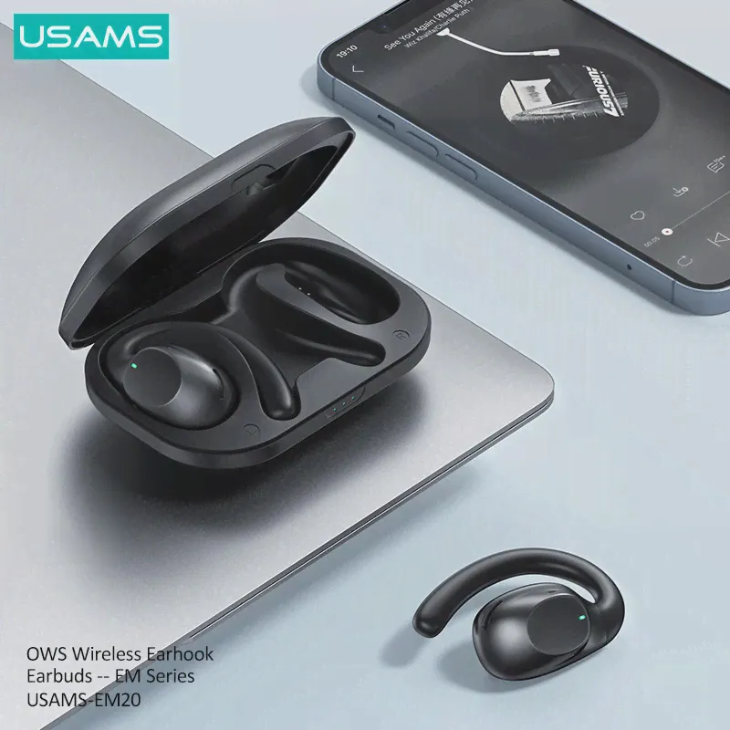 USAMS EM20 OWS Наушники-Заушники Bluetooth 5.3 Игровая Спортивная Гарнитура с Низкой Задержкой Hi-Fi Стерео Наушники С Шумоподавлением Для Бега-0