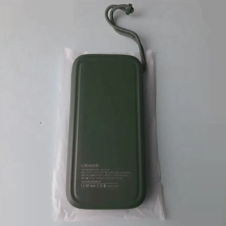 🛍 USAMS 10 Вт Mini Power Bank 10000 мАч Dual USB Power Bank с ремешком Портативный внешний аккумулятор для iPhone Xiaomi Huawei Phone-3