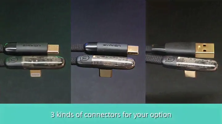 US-SJ586 Type-C To Lightning PD 20W Right-angle Transparent Fast Charging & Data Cable 2m