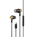 Usams EP-43 Type-C In-ear Metal Earphone, стерео-наушники с разъемом Type-C (US-SJ482) black