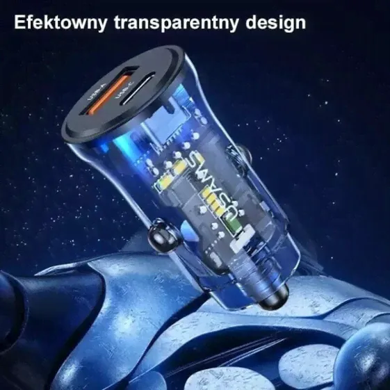 Ładowarka Usams Ładowarka samochodowa USAMS C32 1xUSB+1xUSB-C 30W Fast Charge czarny/black (US-CC164)