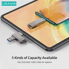 USAMS OTG 2 в 1 Type C USB 3,0 высокоскоростные флэш-накопители 16G 32GB 64GB 128GB 256G Pendrive USB-ключ для телефона, планшета, ноутбука, ПК (art.: 3920bdce50dcc)