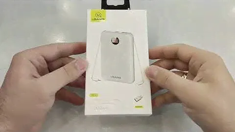 USAMS US CD74 PB13 Digital Power Bank With Cable 10000mAh white