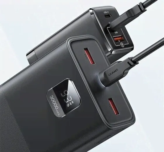 Powerbank Usams USAMS Powerbank PB68 30000mAh 65W QC3.0+PD Fast Charge + kabel USB-C/USB-C 100W czarny-2