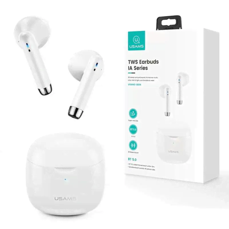 Беспроводные наушники-вкладыши USAMS TWS IA серии Bluetooth 5.0 Белый-4