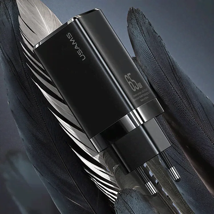 Сетевой адаптер USAMS US-CC110 T33 65W GaN Чёрный CC110TC01-3