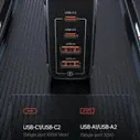 Usams Сетевой адаптер USAMS UCTZ01 T44 100W GaN Чёрный (+ Type-C кабель 1.2м)