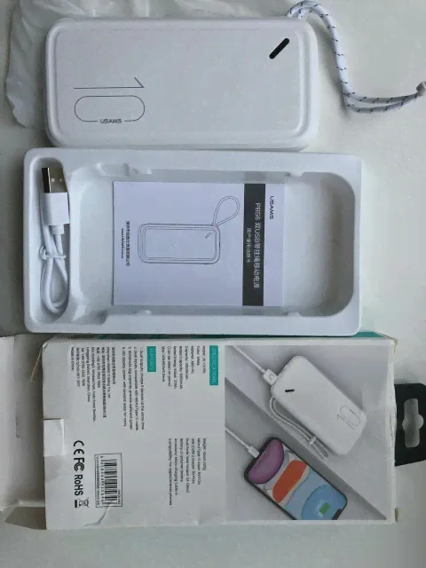 🛍 USAMS 10 Вт Mini Power Bank 10000 мАч Dual USB Power Bank с ремешком Портативный внешний аккумулятор для iPhone Xiaomi Huawei Phone-4