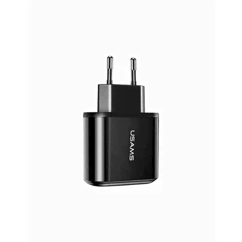 Сетевое зарядное устройство USAMS - US-CC085 T23 USB QC3.0+PD3.0 18W черный (CC85TC01)