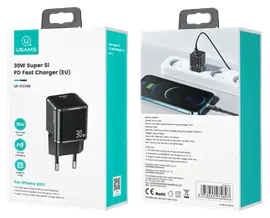 USAMS Зарядное устройство сетевое USAMS US-CC148 T45 30W Power Delivery Super Si Mini черный (CC148TC01) зарядное устройство
