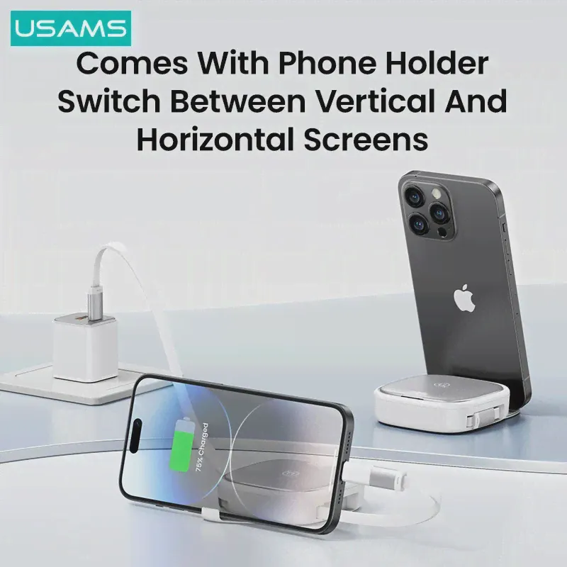 USAMS U87 USB C Cable 60W Fast Charging Cable with Multiple Connectors Storage for iPhone 15 Plus Pro Max iPad Xiaomi Samsung (art.: b920c4d243d1d)-4