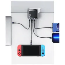 Сетевое зарядное устойство USAMS 4 Ports GaN Fast PD+QC Fast 2A+2C Charger, PD 100W, черный (CC145TC01)